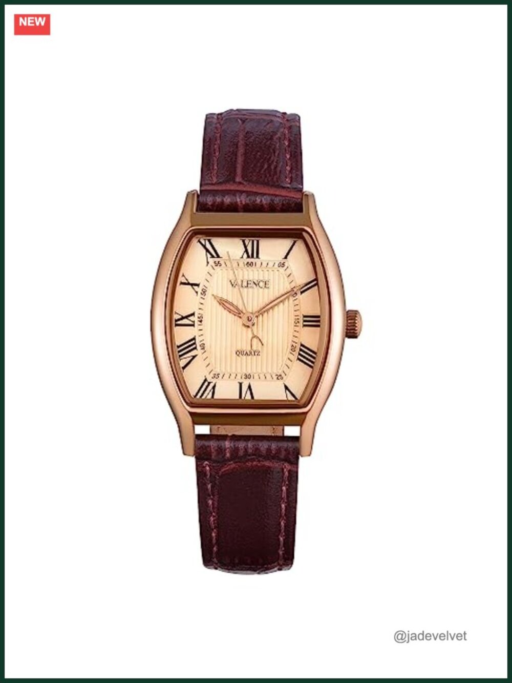 Valence Women's Watch Leather Band Square Face Dainty Elegant Luxury Gift